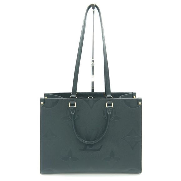 Louis Vuitton Tote Bag On The Go Monogram Emplant Leather Noir MM Shoulder Bag - Picture 2 of 9